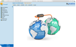 IMAP Navigationsgrafik: Verbindung von SAP ERP, PDM Windchill und CRM Systemen